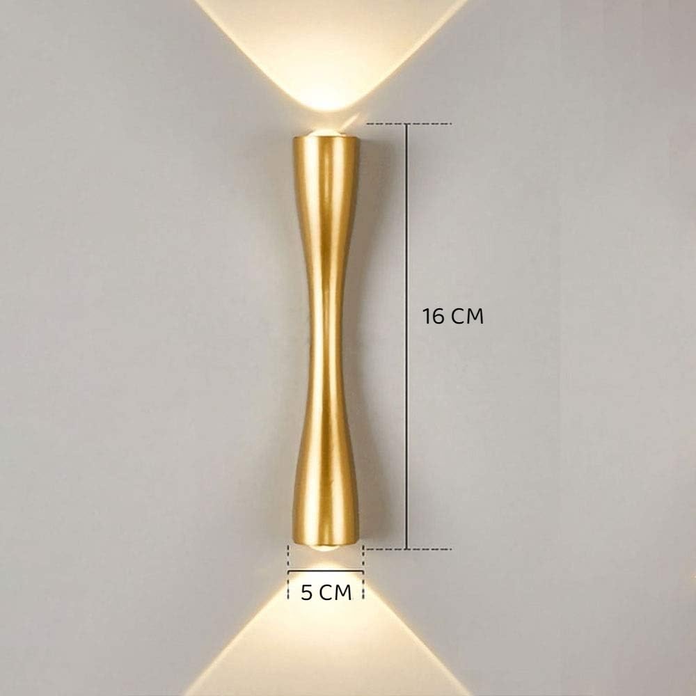 LED Wall Light Up/Down Creative Design Gold 6 Watt Warm White IP-65 Rainproof