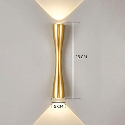 LED Wall Light Up/Down Creative Design Gold 6 Watt Warm White IP-65 Rainproof