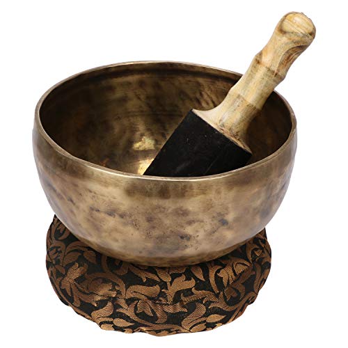 Singing Bowl Hand Hammered Brass Brown 6 Inch Diameter for Meditation and Sound Therapy