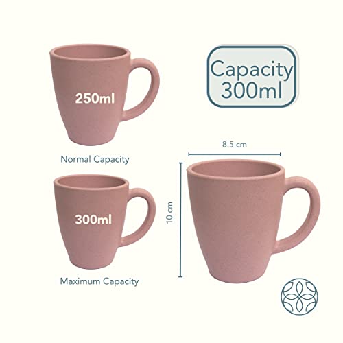 Coffee Mug 300 ML Eco-Friendly Bamboo Fiber Brown Unbreakable Dishwasher Microwave Safe