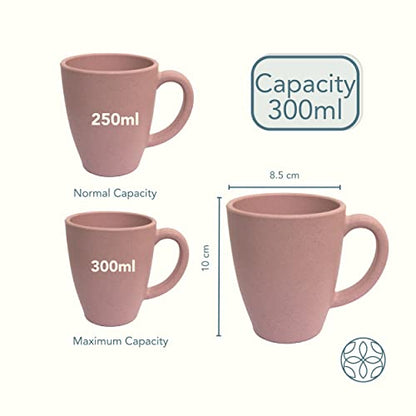 Coffee Mug 300 ML Eco-Friendly Bamboo Fiber Brown Unbreakable Dishwasher Microwave Safe