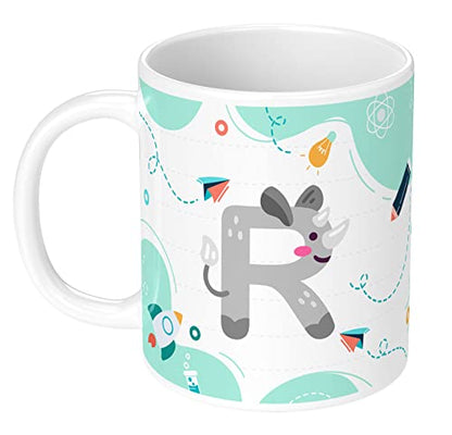 Coffee Mug Gloss Finish Ceramic 350ml Colorful Alphabet Letter R