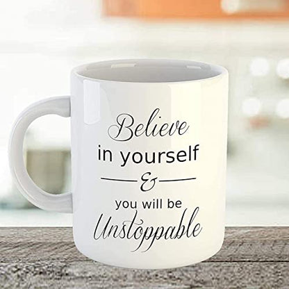 Coffee Mug Inspirational Quotes Ceramic White 325ml
