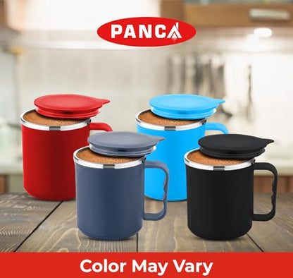 Insulated Coffee Mug with Lid, Double Wall, Stainless Steel & Food-Grade Plastic, 1 Pack