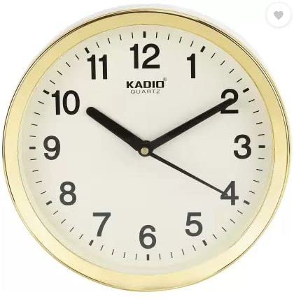 Kadio Analog Wall Clock 20 cm Beige Plastic Frame