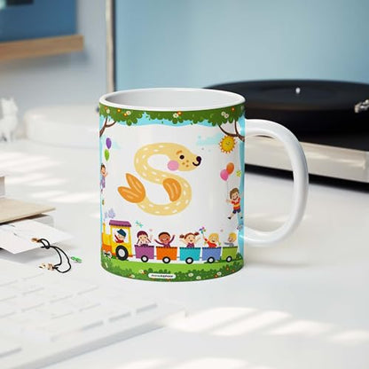 Alphabet Coffee Mug for Kids - Cartoon Theme - Ceramic - 325ml Capacity