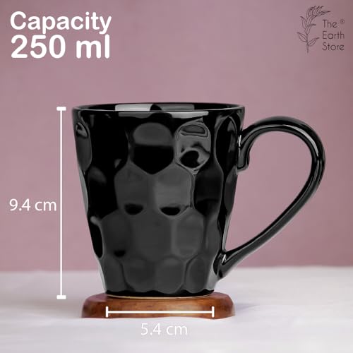 Coffee Mug Black Ceramic Microwave Safe 1 Piece Handcrafted Tea Cup