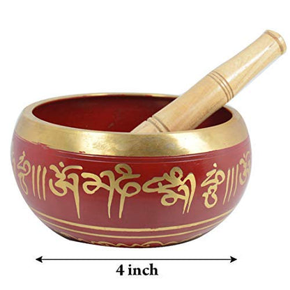 Singing Bowl | Tibetan Buddhist Meditation Instrument | Metal Alloy | 4 Inch Diameter