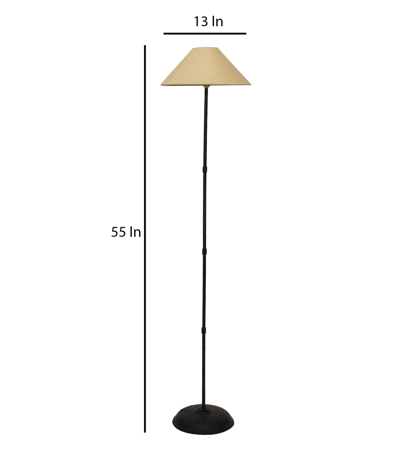 Foldable Metal Floor Lamp with Off-White Shade - 55 Inch - Blue