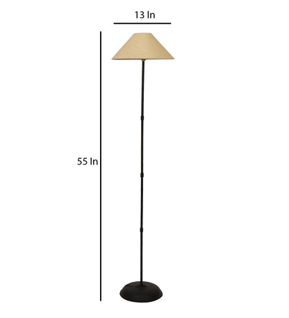 Foldable Metal Floor Lamp with Off-White Shade - 55 Inch - Blue