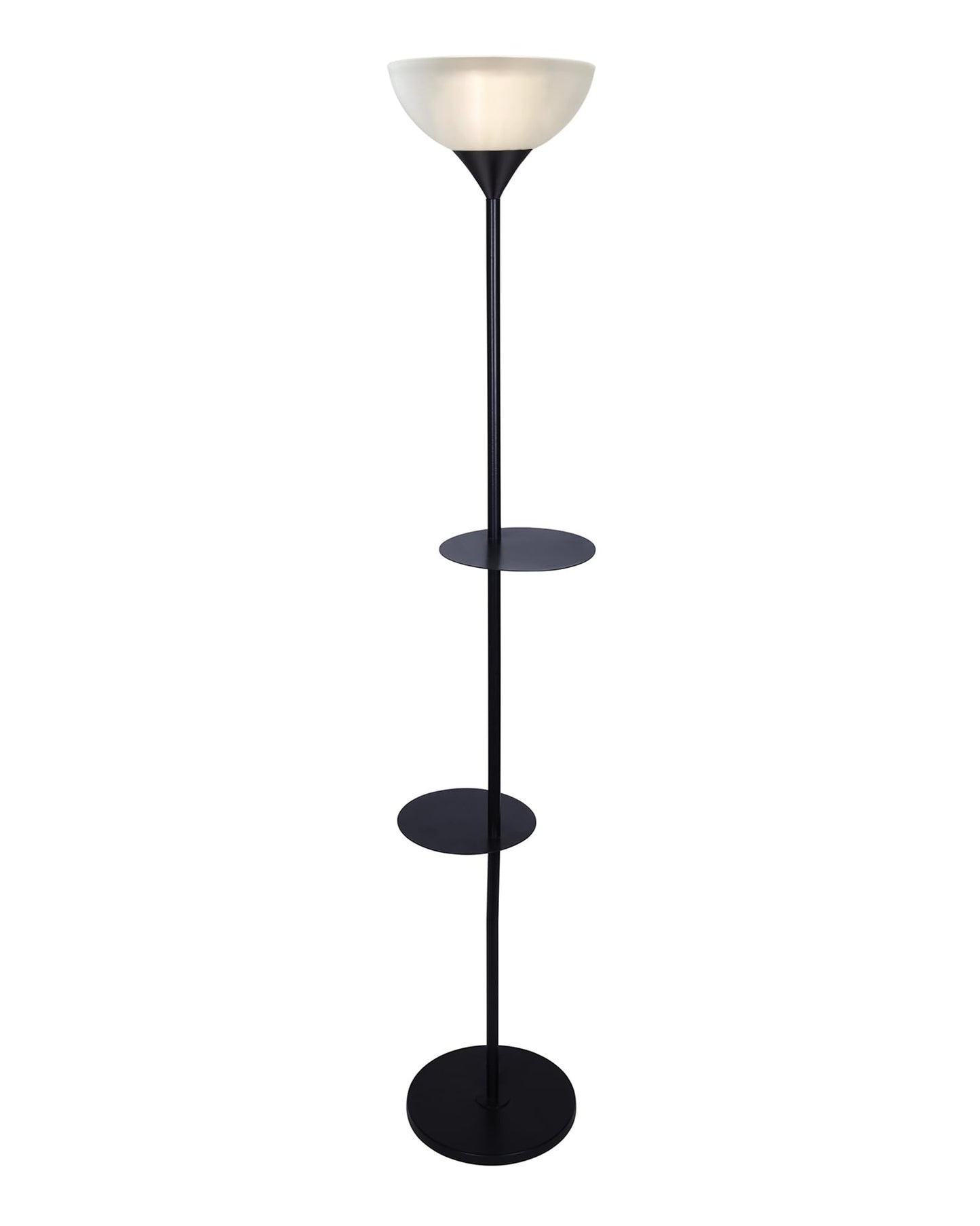 Modern Floor Lamp with Acrylic Shade - Black - 28x28x132 cm