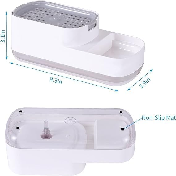 Soap Dispenser with Hollow Tray Design - Durable ABS & PS - Suitable for Kitchen & Bathroom