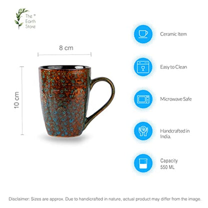 Ceramic Coffee Mug Multicolor Microwave Safe 1 Piece