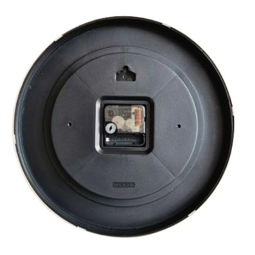 12 Inch Silent Quartz Round Wall Clock in Radium Black