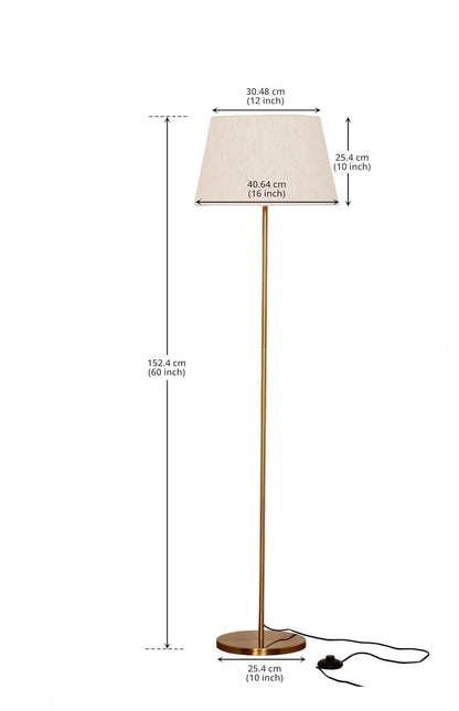 Modern Floor Lamp with Fabric Shade - Tall Standing Light for Living Room, Bedroom