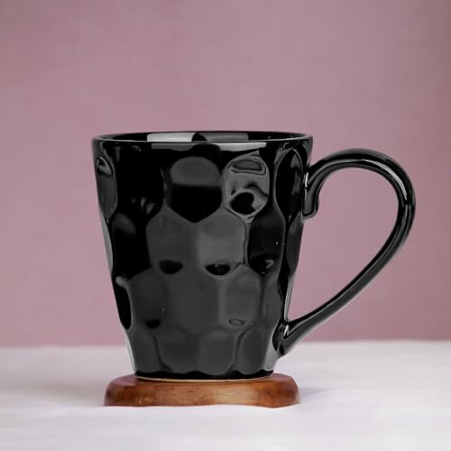 Coffee Mug Black Ceramic Microwave Safe 1 Piece Handcrafted Tea Cup