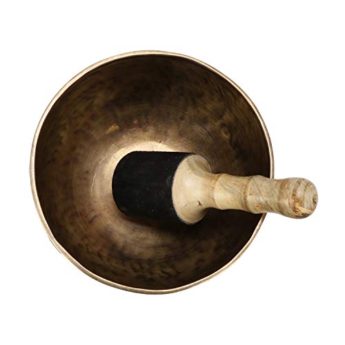 Singing Bowl Hand Hammered Brass Brown 6 Inch Diameter for Meditation and Sound Therapy