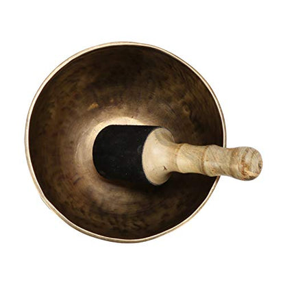Singing Bowl Hand Hammered Brass Brown 6 Inch Diameter for Meditation and Sound Therapy