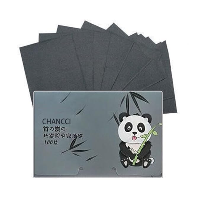 Charcoal Oil Blotting Sheets for Face - 100 Pack, Acne-Reducing