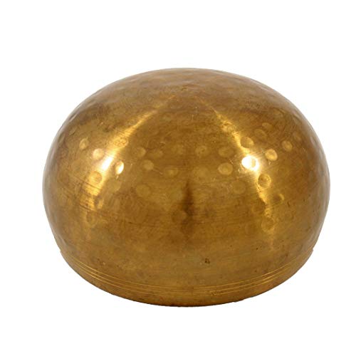 Singing Bowl with Mantras - Metal Brass - Brown-Gold - 3.5 inch