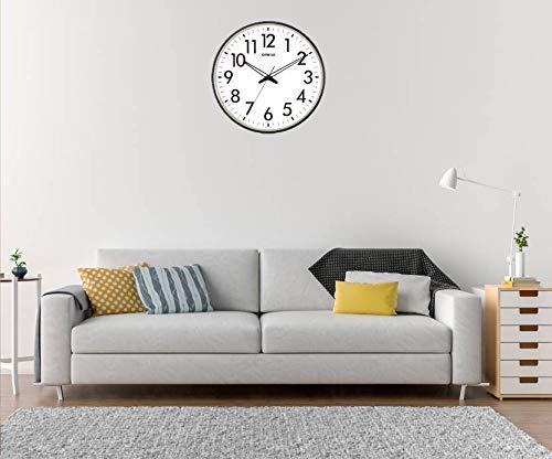 Ajanta Round Wall Clock with Real Sweep Second, 32.3 cm, White, Battery Operated