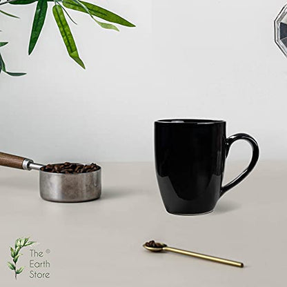 Coffee Mug Black Shine Ceramic Microwave Safe 280 ml