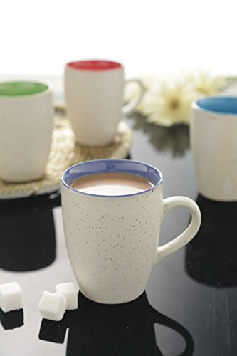 Ceramic Coffee Mug Set of 4 - Multicolor, 330ml, Dishwasher & Microwave Safe