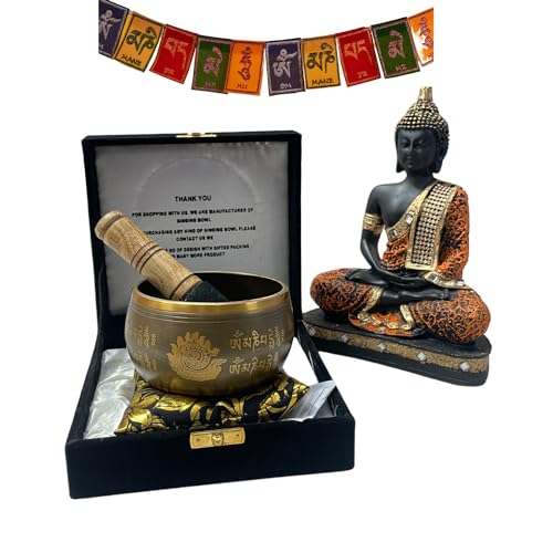 Tibetan Singing Bowl Set 4 Inch for Meditation and Chakra Healing