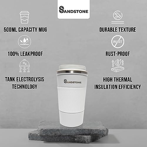 Vacuum Insulated Coffee Mug 500ml - Stainless Steel - Keeps Beverages Hot and Cold for 8 Hours