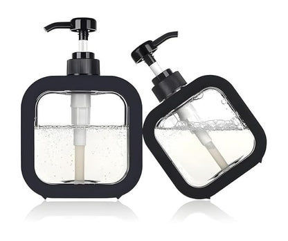 Soap Dispenser Manual Operation Black Plastic 300ml 19cm x 12.5cm