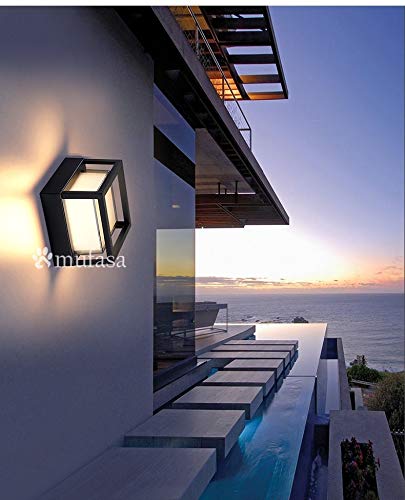 LED Wall Light 12W Waterproof Modern Outdoor Lighting Aluminium Square 6 Inch Warm White
