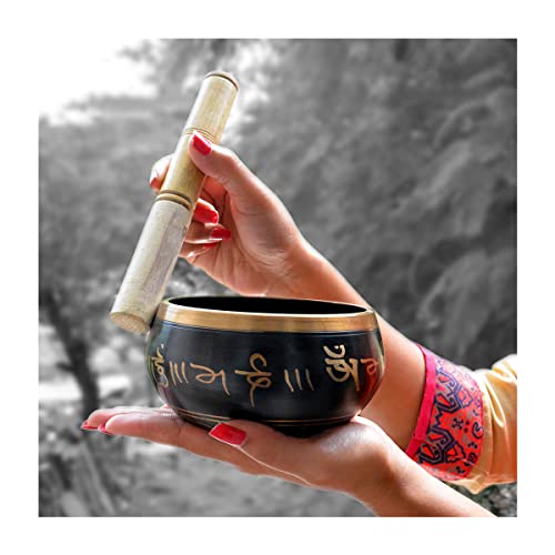 Singing Bowl | Tibetan Meditation Bowl | Metal Alloy | 3.5 Inch Diameter | Includes Wooden Striker Stick