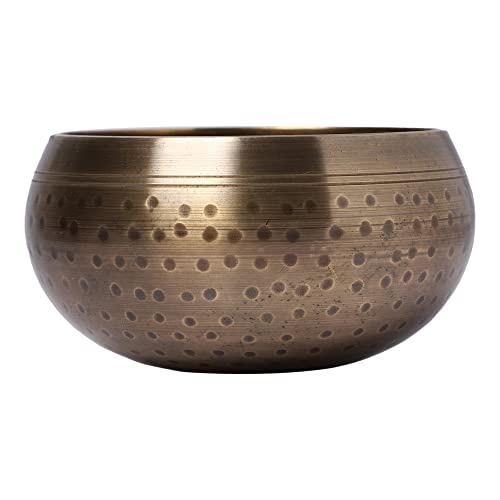 Singing Bowl Hand-Hammered Tibetan Design Black with Gold Trim 4 Inch