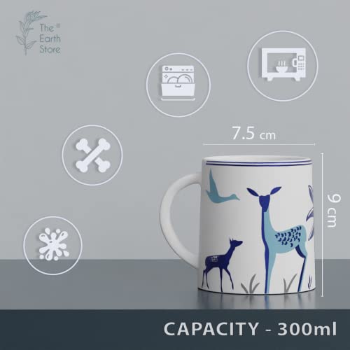 Coffee Mug Blue Ceramic 300 ml - Handmade with Good Grip