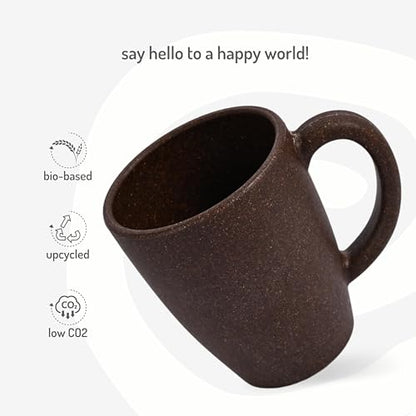 Coffee Mug Set of 2 | 300 ml | Earth-Friendly Rice Husk & Bamboo Fibers | Matte Finish | Microwave Safe