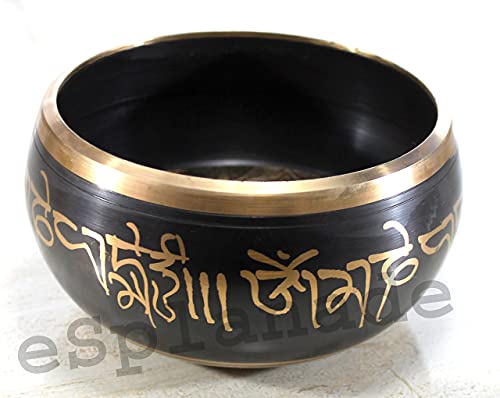 Singing Bowl - Tibetan Buddhist Meditation Bowl - Metal Alloy - 6 Inch Diameter - 3.5 Inch High