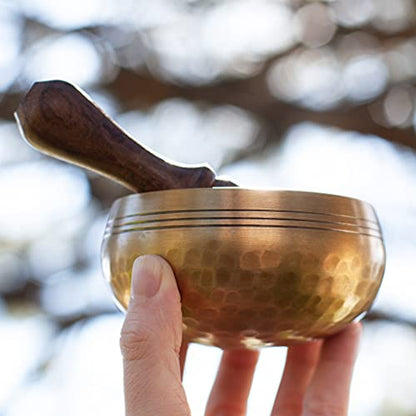 Tibetan Singing Bowl Set - Handcrafted Meditation Sound - 3.5 Inch - Includes Cushion and Mallet