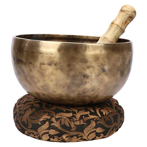 Singing Bowl Hand Hammered Brass Brown 6 Inch Diameter for Meditation and Sound Therapy