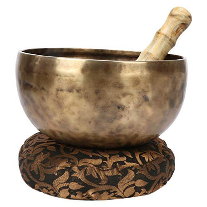 Singing Bowl Hand Hammered Brass Brown 6 Inch Diameter for Meditation and Sound Therapy