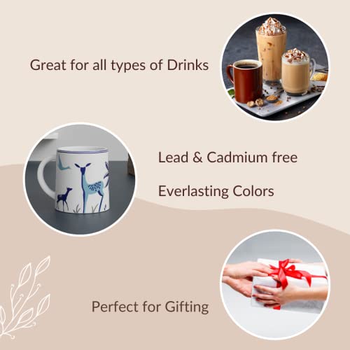 Coffee Mug Blue Ceramic 300 ml - Handmade with Good Grip