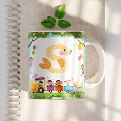 Alphabet Coffee Mug for Kids - Cartoon Theme - Ceramic - 325ml Capacity