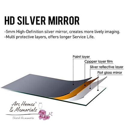 Frameless Rectangular Glass Mirror 23 x 38 cm for Bathroom Living Room