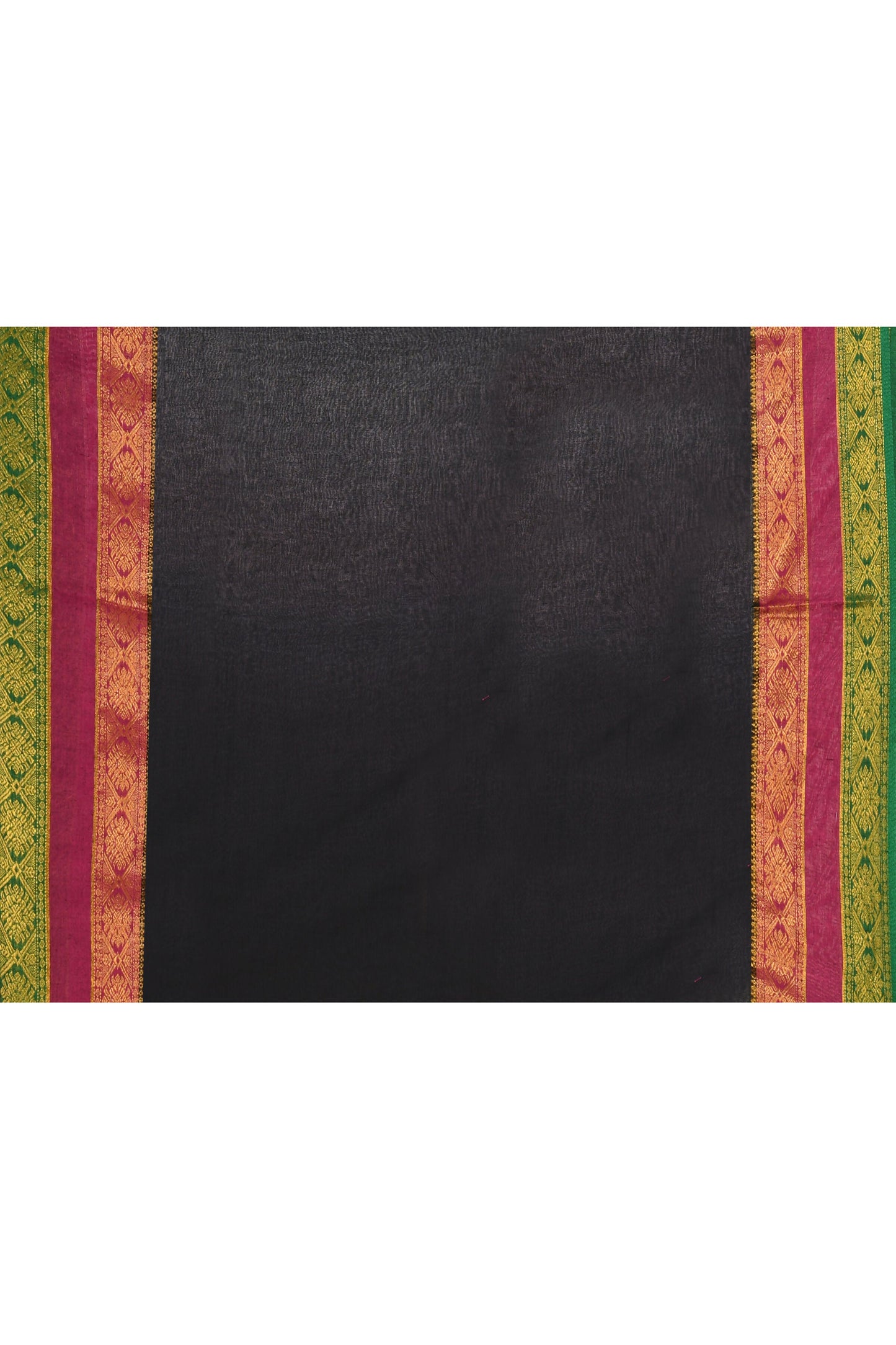 Piyari Fashion Women's Black Embellished Zari Border Cotton Saree