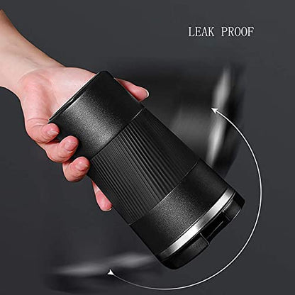 Insulated Coffee Mug with Leakproof Lid, Stainless Steel, Black, 510ml