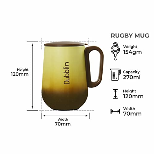 Coffee Mug Double Wall Insulated 304 Stainless Steel Brown 270 ML with Handle and Lid