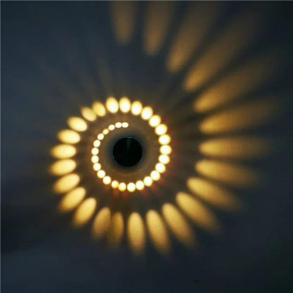 LED Spiral Wall Light Modern Design Metal Warm White 3W for Bedroom Living Room Kitchen Bathroom
