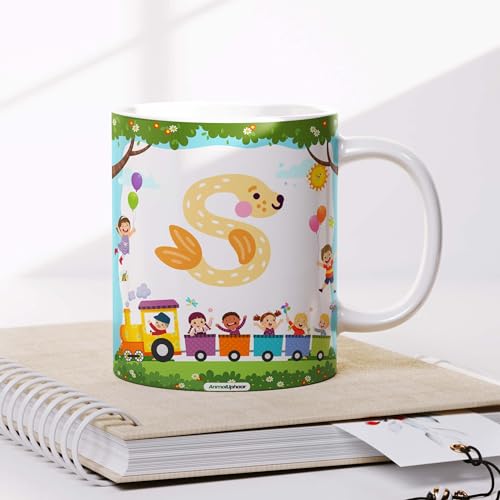 Alphabet Coffee Mug for Kids - Cartoon Theme - Ceramic - 325ml Capacity