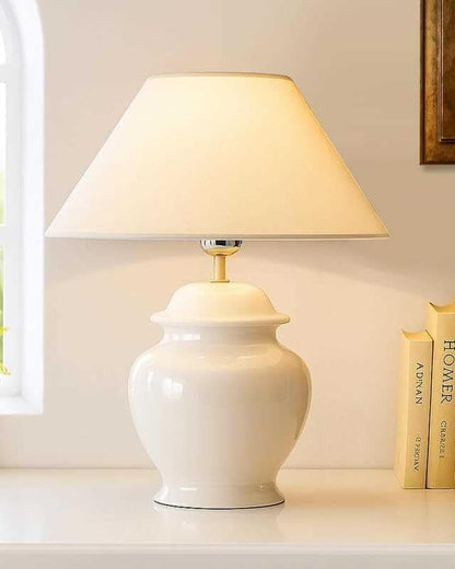 Table Lamp Modern Minimalist White Ceramic 33x33x40cm