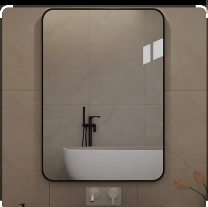 Frameless Wall Mirror with Polished Edges - Minimalist Design - Rectangle - Ideal for Bedroom, Bathroom, Entryway
