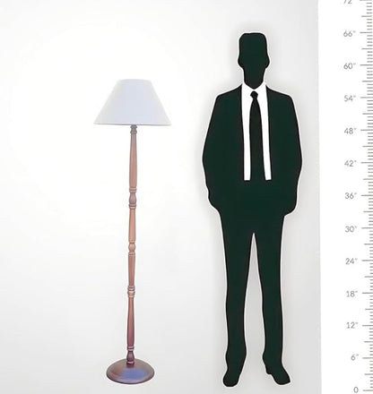 Floor Lamp Modern Minimalist Design Wooden Brown Taper Shade
